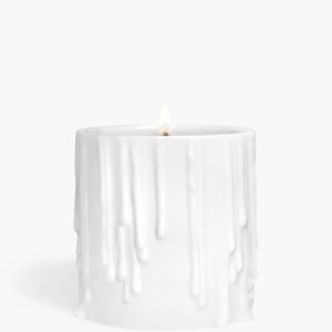 White Melted Wax candle holder - For classic candles