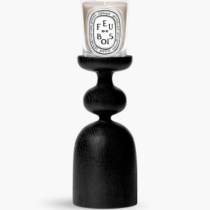 Black Pillar candle holder - For classic candles