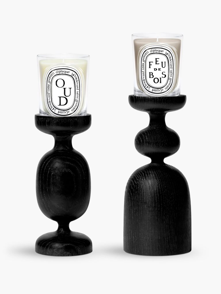 Black Column candle holder - For classic candles