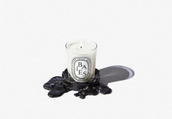 Small black bronze candle holder - For classic candles