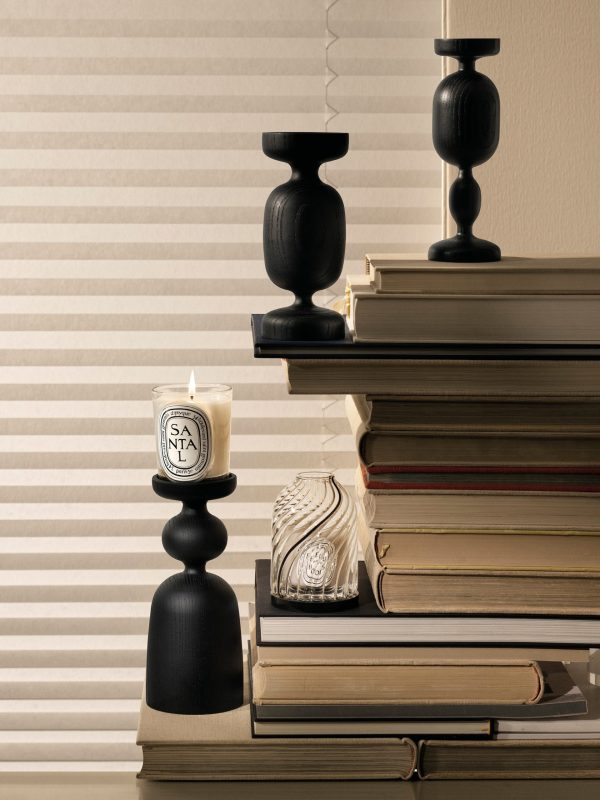 Black Column candle holder - For classic candles