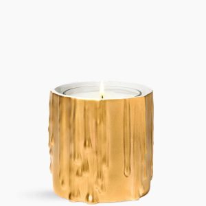 Gold melted wax candle holder - For classic candles