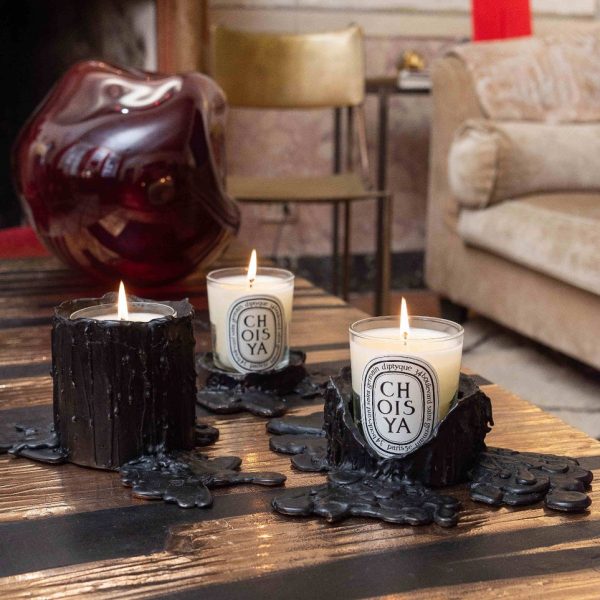 Small black bronze candle holder - For classic candles